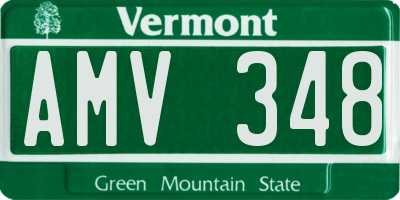 VT license plate AMV348