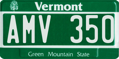 VT license plate AMV350
