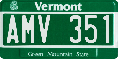 VT license plate AMV351