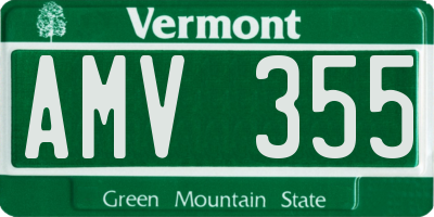 VT license plate AMV355