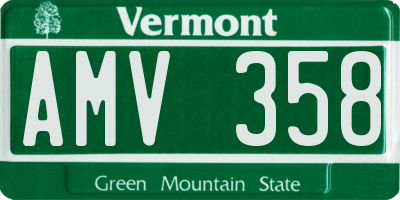 VT license plate AMV358