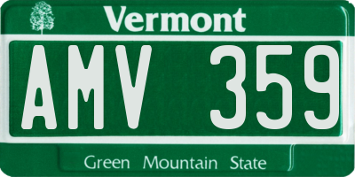 VT license plate AMV359