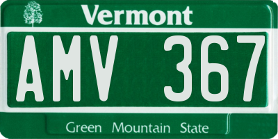 VT license plate AMV367