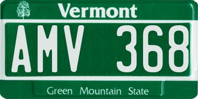 VT license plate AMV368