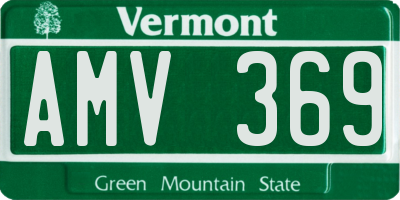 VT license plate AMV369