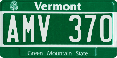 VT license plate AMV370
