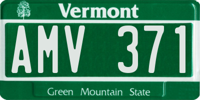 VT license plate AMV371