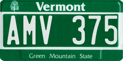 VT license plate AMV375