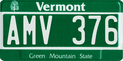 VT license plate AMV376