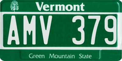 VT license plate AMV379