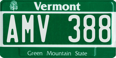 VT license plate AMV388