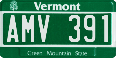VT license plate AMV391
