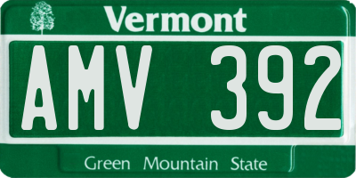 VT license plate AMV392