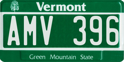 VT license plate AMV396