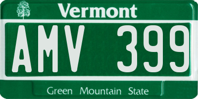 VT license plate AMV399