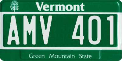 VT license plate AMV401