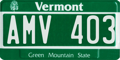 VT license plate AMV403