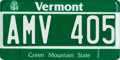 VT license plate AMV405