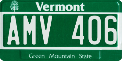 VT license plate AMV406
