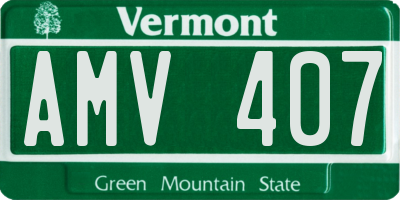 VT license plate AMV407