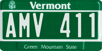 VT license plate AMV411