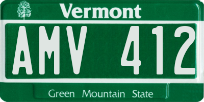 VT license plate AMV412