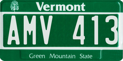 VT license plate AMV413