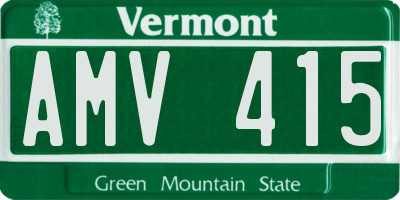 VT license plate AMV415