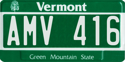 VT license plate AMV416