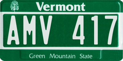 VT license plate AMV417