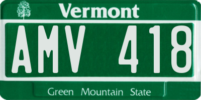 VT license plate AMV418