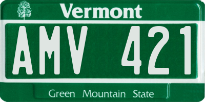 VT license plate AMV421