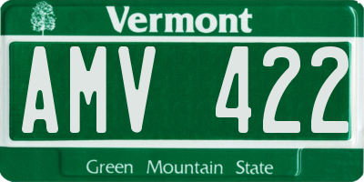 VT license plate AMV422