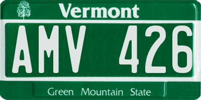 VT license plate AMV426