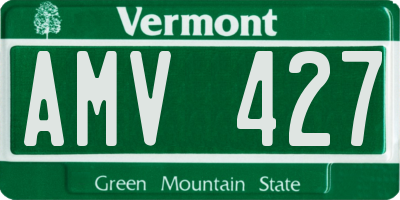 VT license plate AMV427