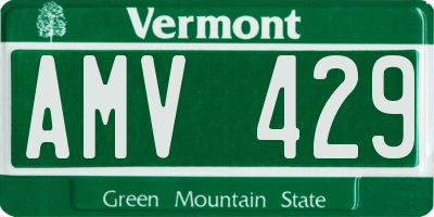 VT license plate AMV429
