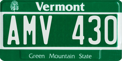 VT license plate AMV430