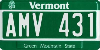 VT license plate AMV431