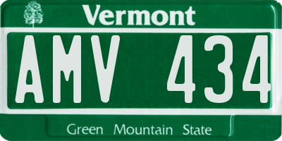 VT license plate AMV434