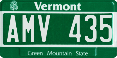 VT license plate AMV435