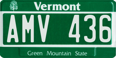 VT license plate AMV436