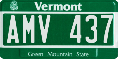 VT license plate AMV437