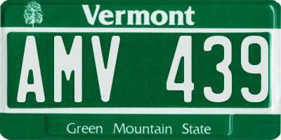VT license plate AMV439
