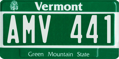 VT license plate AMV441