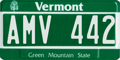 VT license plate AMV442