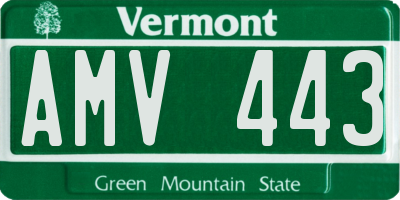 VT license plate AMV443