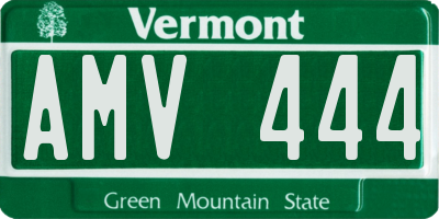 VT license plate AMV444