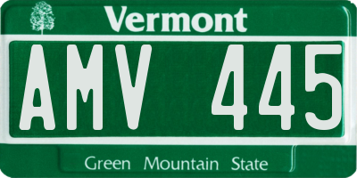 VT license plate AMV445