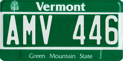 VT license plate AMV446