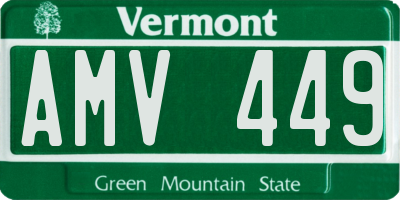 VT license plate AMV449